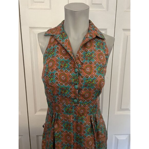 Anthropologie Leifsdottir Multicolor Pattern Print Reto Dress Size 4 - Picture 2 of 7